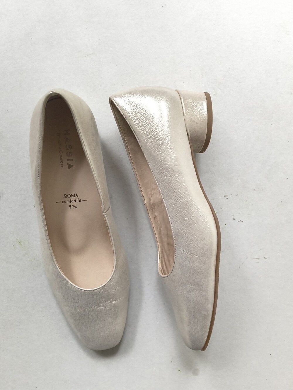 Messika Cream Low Heel Pumps - Roma Comfort Fit